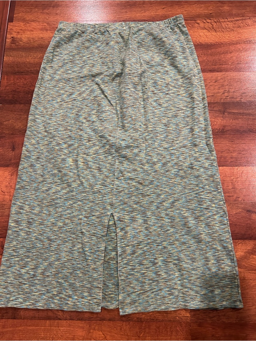 Patagonia Long Mobility Skirt Size Large Green Blue Organic Cotton - Picture 5 of 6